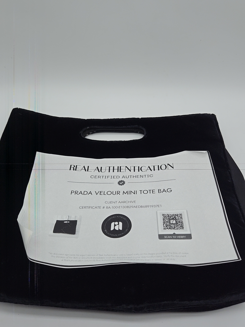 Prada Black Velvet Cutout Handle Tote - Picture 12 of 12